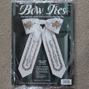 Bow Ties Welcome Friends Cross Stitch Kit